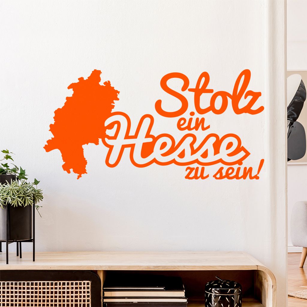 Hesse Hessen Stolz Wandtattoo Wandaufkleber Wall Sticker - Dekoration, Küche, Wohnzimmer, Schlafzimmer, Badezimmer