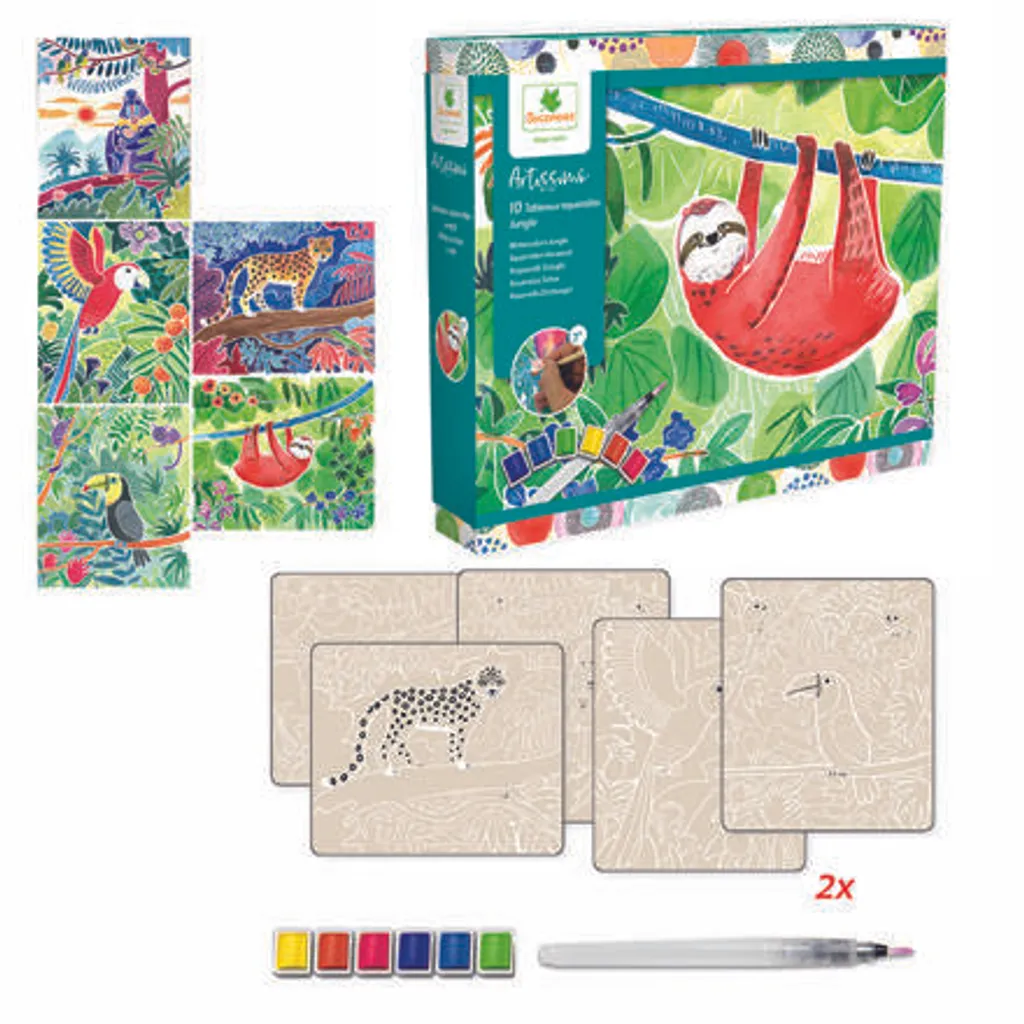 Kit de bricolage Jungle Sycomore avec planches aquarelle enfant 7 ans