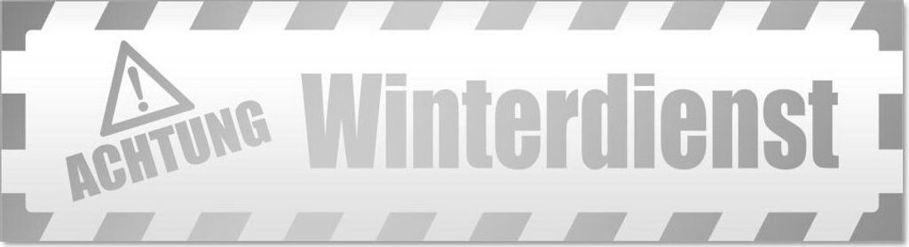 Kiwistar Achtung Winterdienst gestreift Magnetschild Schild magnetisch - 30cm Silber - Magnetfolie für Auto PKW Kfz