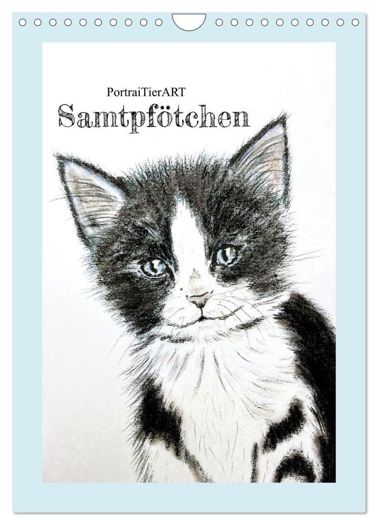 PortraiTierART Samtpfötchen (Wandkalender 2027 DIN A4 hoch), CALVENDO Monatskalender