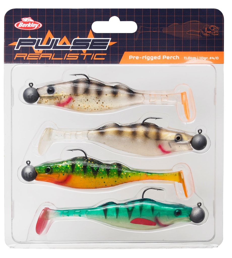 Berkley Pulse Realistic Perch Prerigged - Gummifschset, Länge:15cm