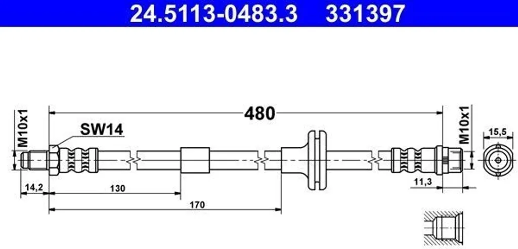 Flexible de frein ATE Mercedes W202 W140 pour un freinage sûr et précis