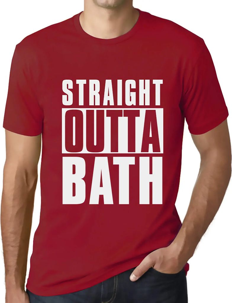 Herren Grafik T-Shirt Direkt aus dem Bad – Straight Outta Bath – Öko-Verantwortlich Vintage Jahrgang Kurzarm Lustige Druck Geburtstag Geschenk...