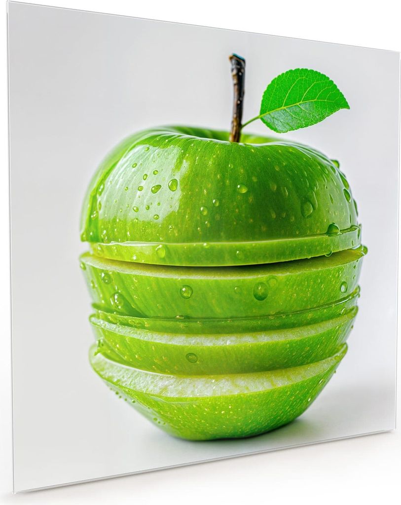 Küchenrückwand Spritzschutz Glas mit Motiv Geschnittener Apfel 40 x 40 cm