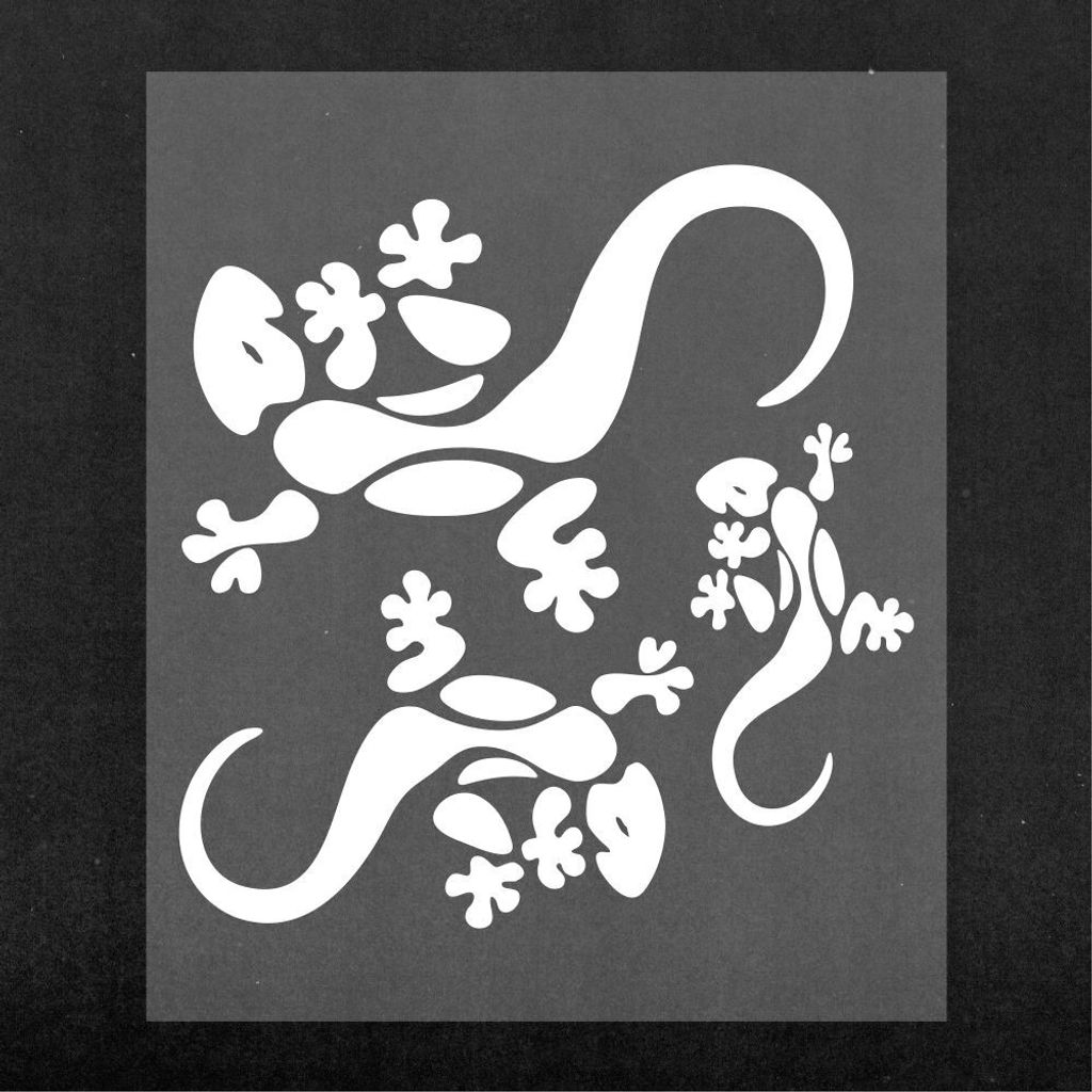 Sticker Aufkleber Gecko Weiß 14 x 16 cm