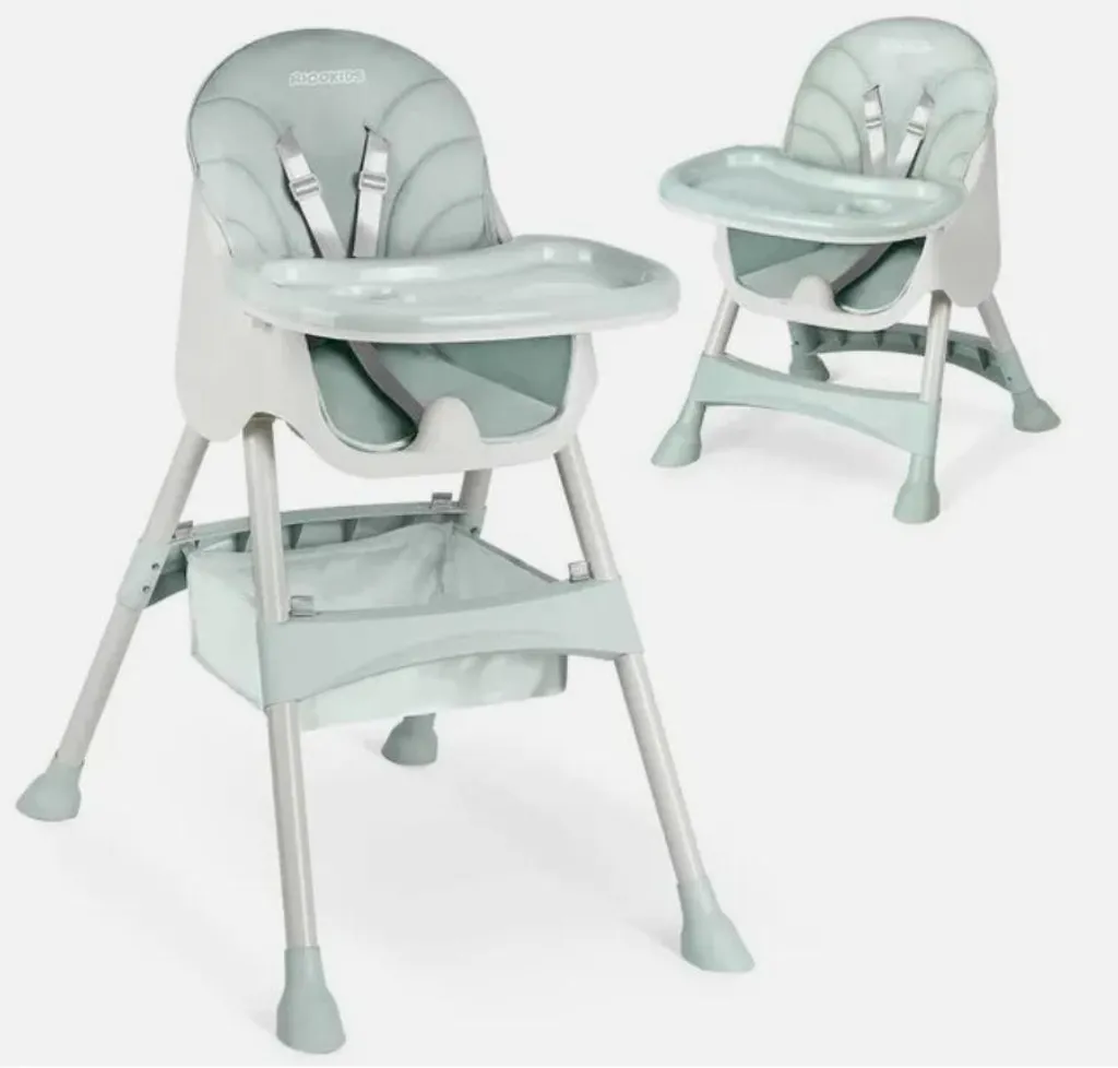 Chaise haute enfant pour repas stable et rangement facile coloris bleu