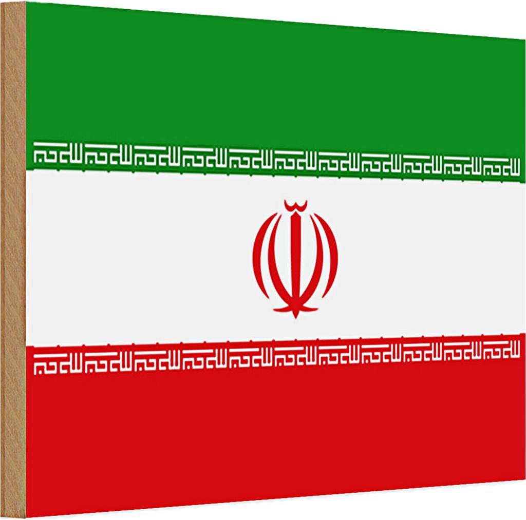 Holzschild Flagge Iran 30x20cm Flag of iran