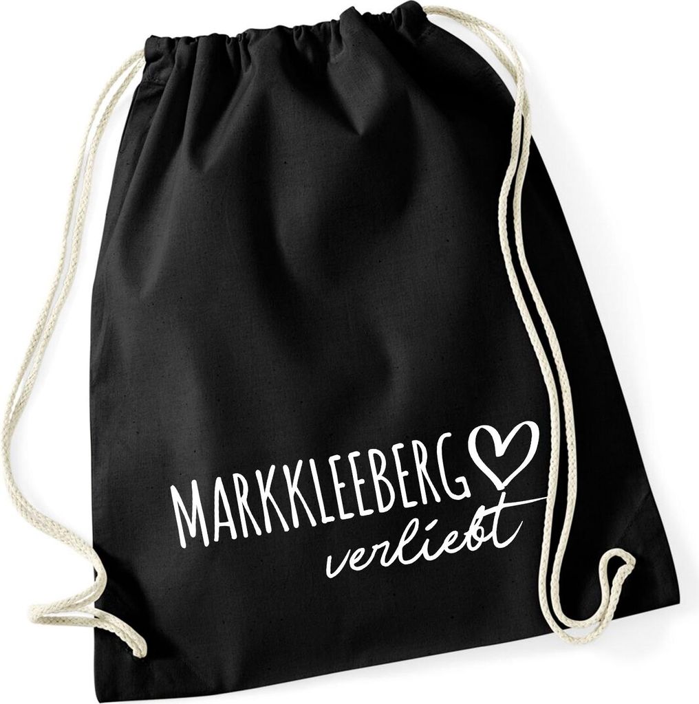 Huuraa Turnbeutel Markkleeberg verliebt 12 Liter Black Baumwolle Rucksack Geschenkidee
