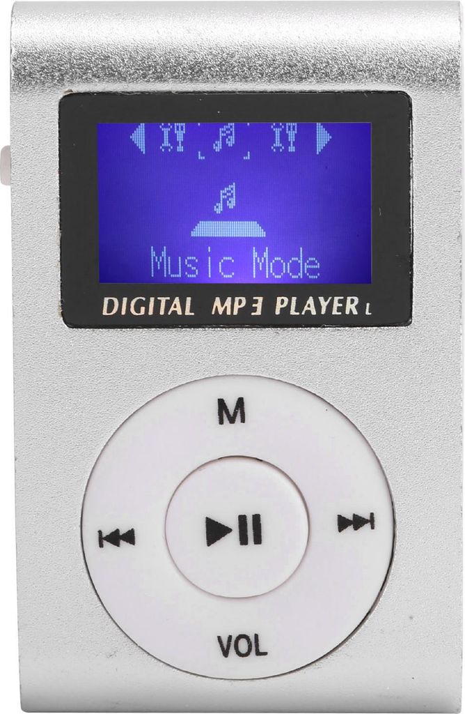 Tragbarer Mini-MP3-Musikspieler Sport BackClip LCD-Bildschirm MP3-Unterstützung Speicherkarte (Silber)