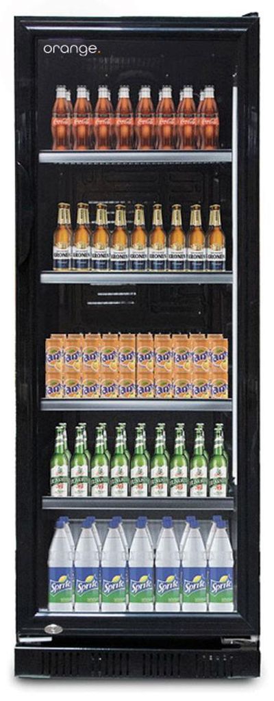 orange Getränkekühlschrank 230L, komplett schwarz, Produktbild 