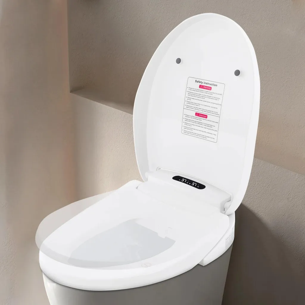 Siège de WC Bidet Électrique Allongé - Chauffant avec Télécommande Blanc - 10