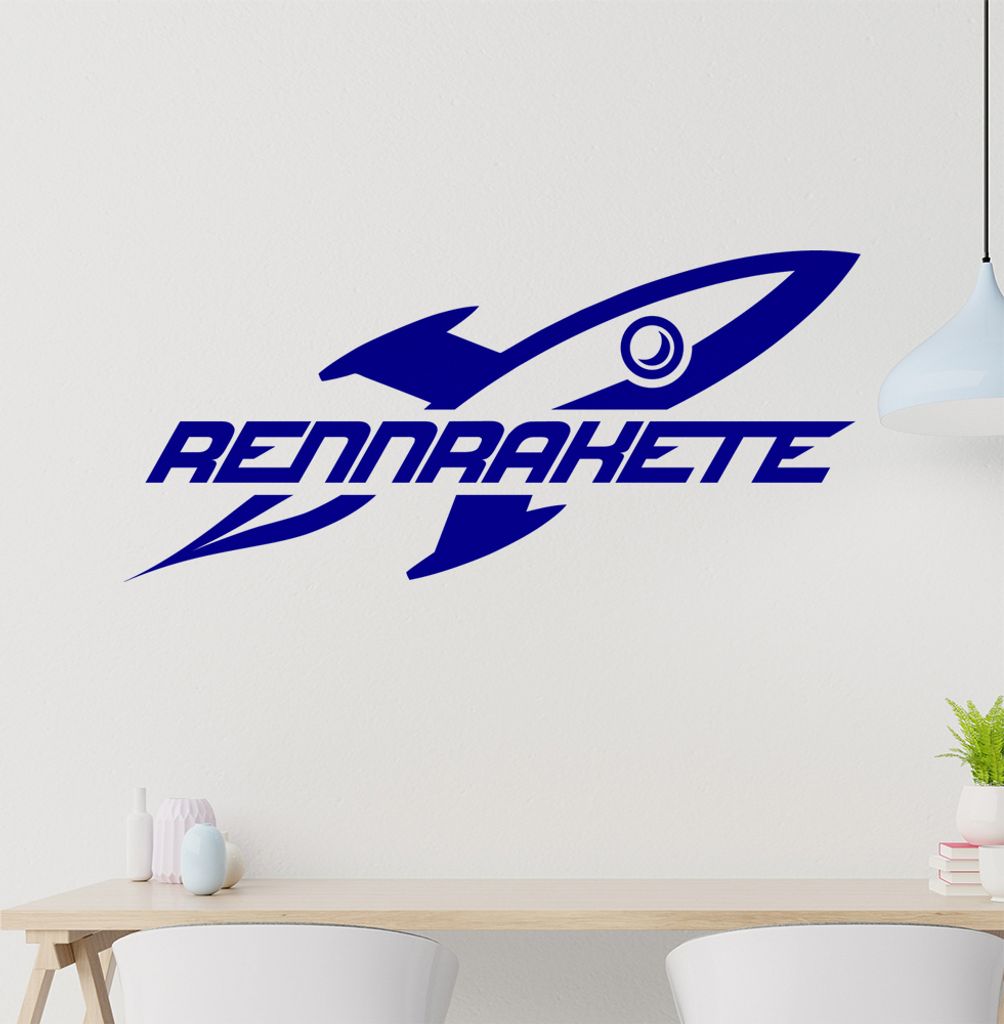KIWISTAR Rennrakete - Rakete Mars Mond Speed Wandtattoo in 6 Größen - Wandaufkleber Wall Sticker - Dekoration, Küche, Wohnzimmer, Schlafzimmer, ...