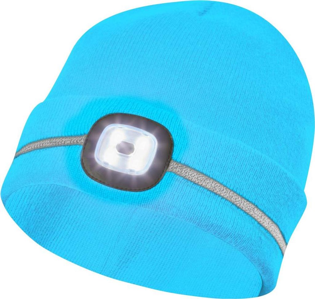 Gebol Mütze Beanie LED Kinder mit Reflektionsstreifen blau