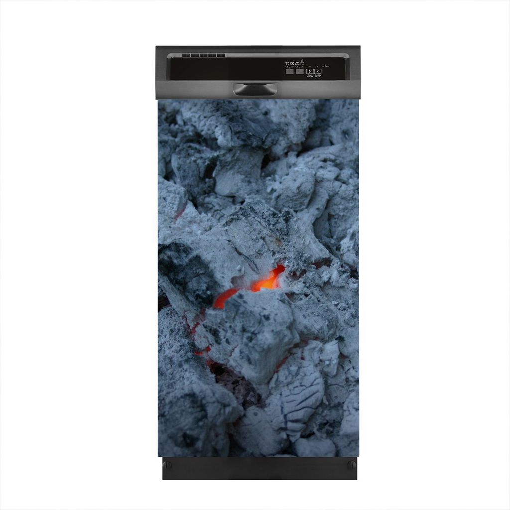 Magnete Dekorative 45x80 cm Küche Magnetmatte Spülmaschine - Grill Feuer Glut