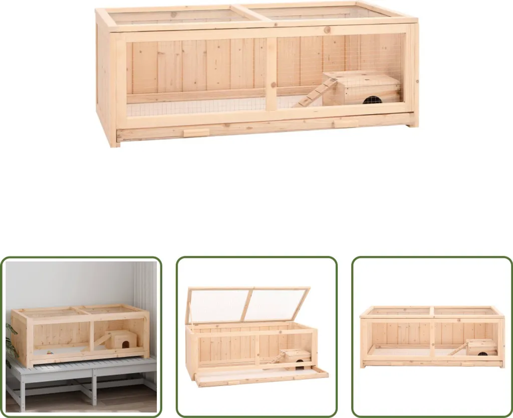Gabbia Design per Criceti in Legno di Abete 104x52cm | Elegante e Bio