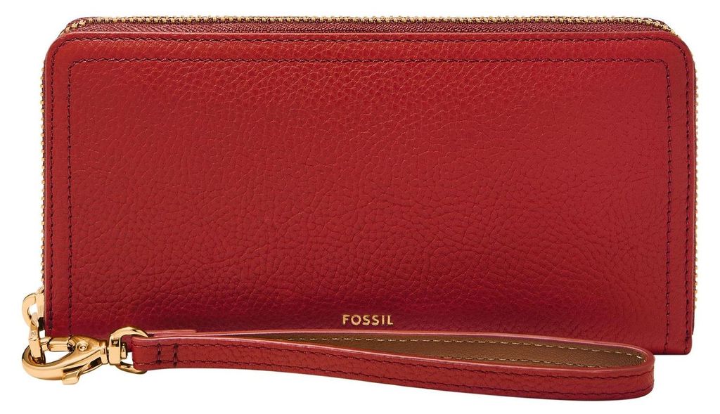 FOSSIL Geldbörse Logan RFID Zip Around Clutch Garnet rot Produktbild 