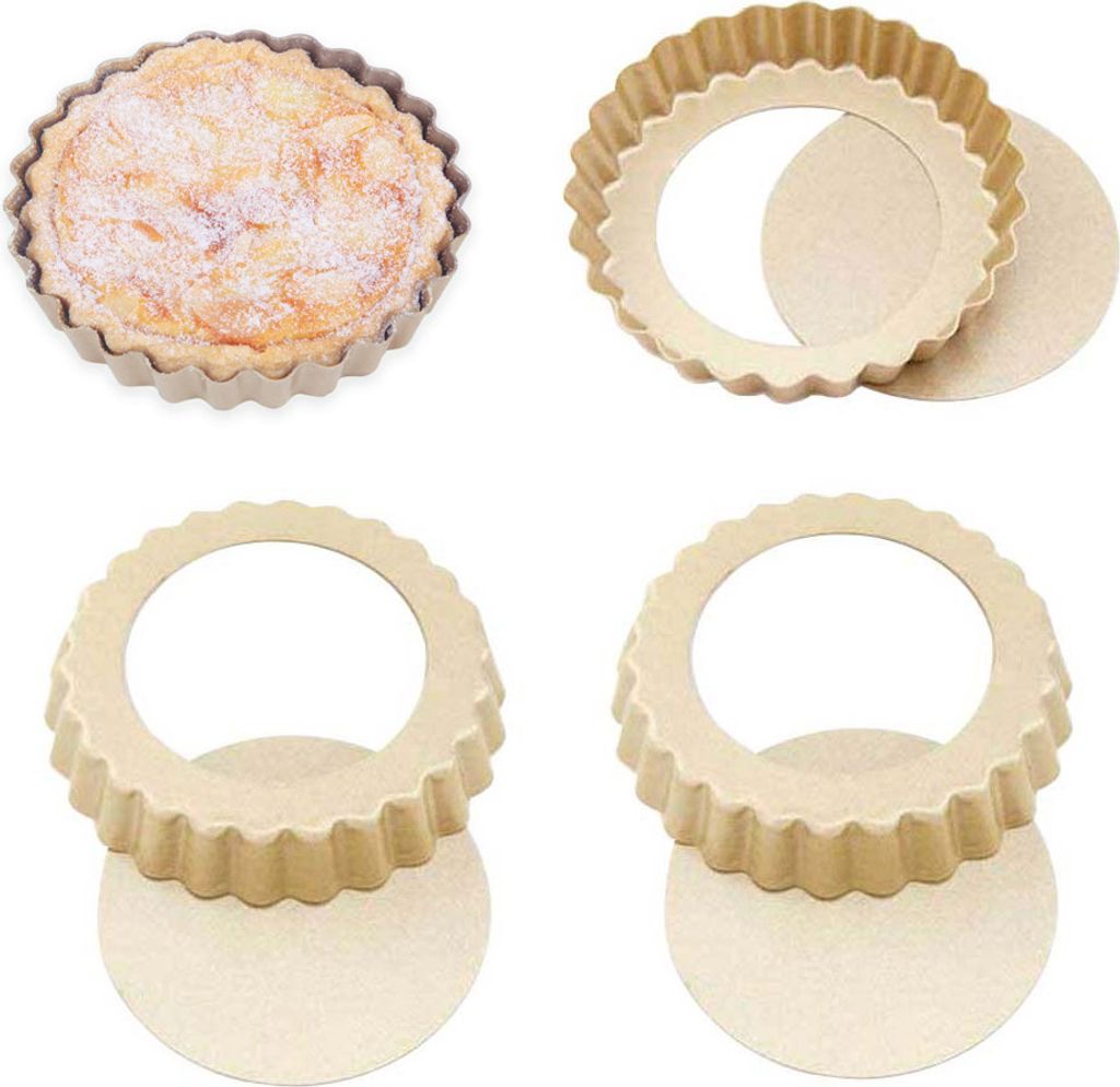 CANDeal 4er 10cm Backformen Quicheform mit Hebeboden für Produktbild 