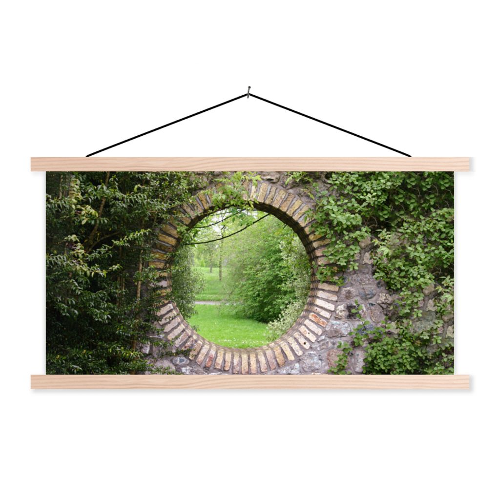 MuchoWow Textilposter Park - Aussicht - Natur 120x60 cm mit holzfarbenen Rahmen - Klemmleiste