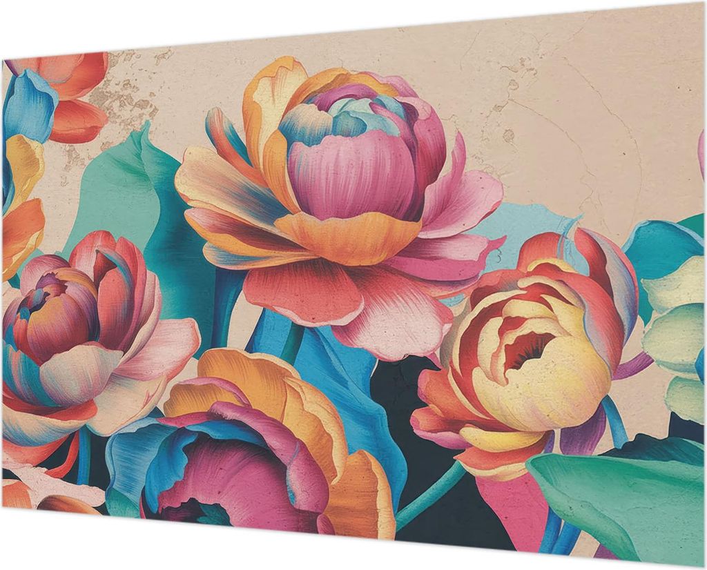 Wandtapete - Dekorative Tapete für Wohnzimmer - Tapetenfolie für Wanddekoration - 152x104 cm - Florale Harmonie