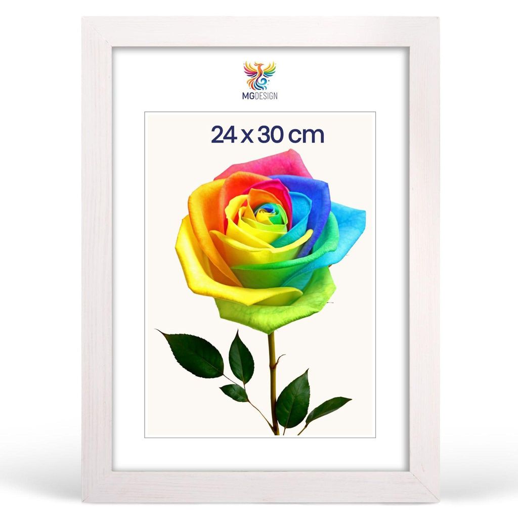 MG Design Bilderrahmen 24 x 30 cm - Fotorahmen mit Weiß Produktbild 
