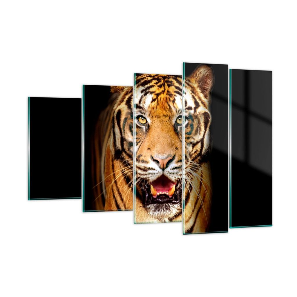 Bilder auf glas - tiger tier - 150x100cm - Glasbilder - Wandbilder - Bilder - Kunstdruck - zum Aufhängen bereit - Wanddekoration aus Glas - Glas B...