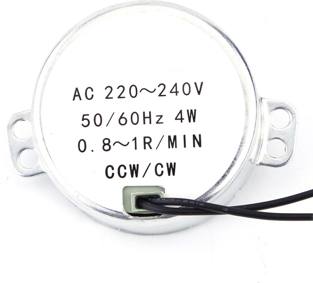 1 Stück 220-240 V Wechselstrom-Synchronmotor, Getriebemotor, 4 W, Rechts-/Linkslauf (0,8-1 U/min)