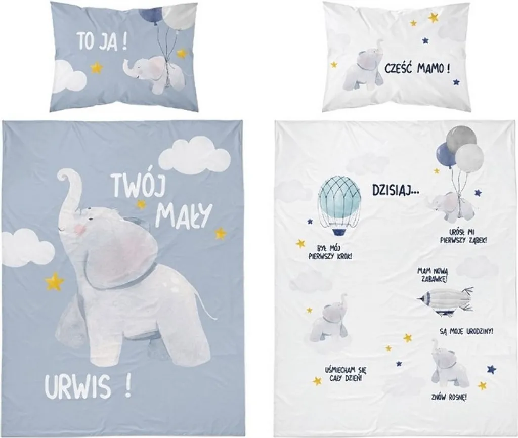 Linge de lit bébé anti-transpiration en bambou 100x135 éléphant 3525