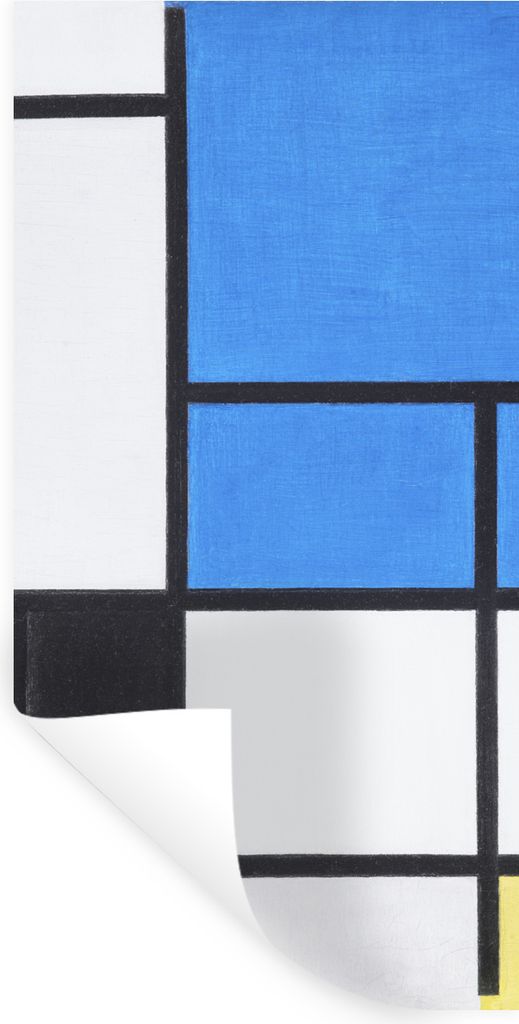 MuchoWow Wandtattoo Wandsticker Wandaufkleber Komposition mit Blau, Rot, Schwarz, Gelb und Grau - Piet Mondrian 60x120 cm Selbstklebend und Repos...
