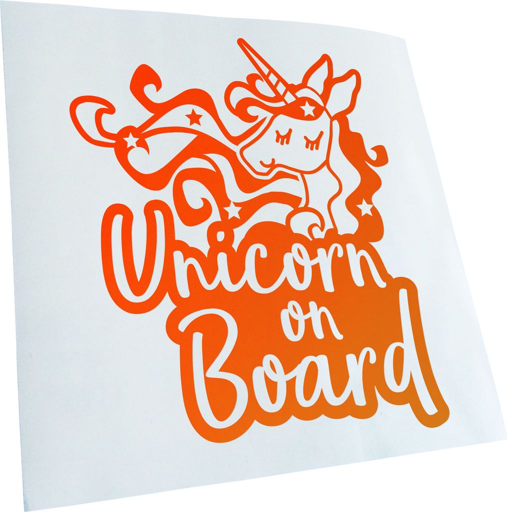 Kiwistar - Autoaufkleber - Unicorn on Board Einhorn Heckscheibe - Aufkleber für Auto Kfz Fahrrad, LKW, Truck Mofa