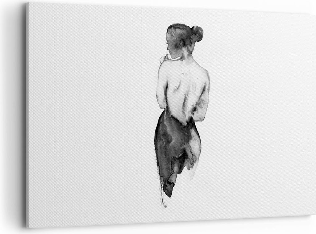 Bild auf Leinwand - Leinwandbild - Einteilig - Aquarell Frau Nacktheit - 120x80cm - Wand Bild - Wanddeko - Wandbilder - Leinwanddruck - Bilder - Wa...