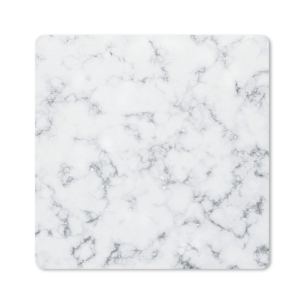 MuchoWow Mauspad Mousepad Marmor - Adern - Silber 30x30 cm - Mousepads - Maus Mat - Pad - Mausunterlage - Gaming