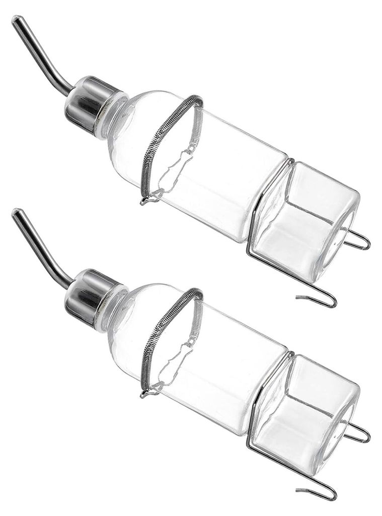2 Stück Haustier Wasserspender 180 ml Auslaufsichere Kunststoff Trinkflasche für Kaninchen, Hamster und Kleintiere zum Aufhängen
