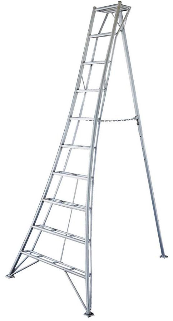 Niwaki Aluminium 3-Holm-Gartenleiter Silber 231x148x303 cm Produktbild 