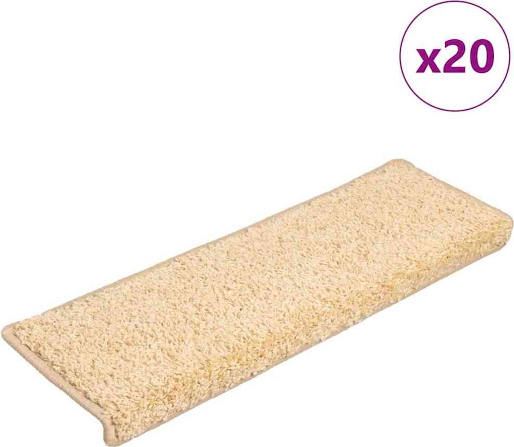 Stufenmatten 20 Stk. 65x21x4 cm Creme Rechteckiger Rand