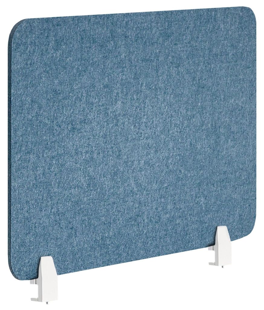 BELIANI Schreibtisch Trennwand Blau Stoff PET Kunststoff 72 x 50 cm zum Aufstellen Klemmen Schallschutz Sichtschutz Pinnwand Büro Home Office