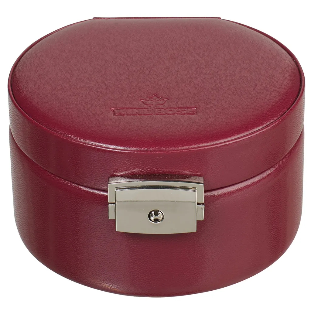 WINDROSE scatola di gioielli Merino Round Jewelry Box Red rosso