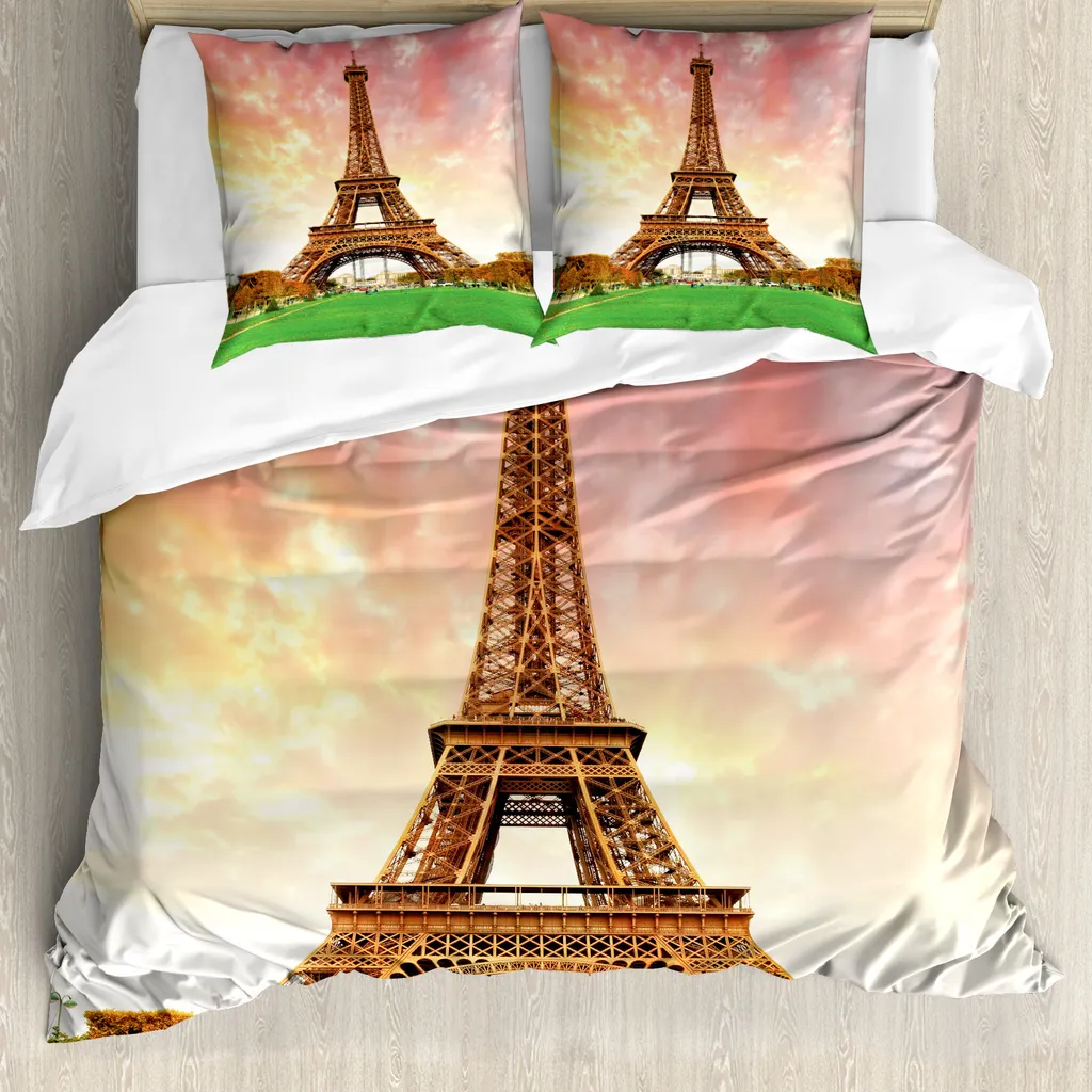Copripiumino ABAKUHAUS 200x200 Anallergico Torre Eiffel Marrone