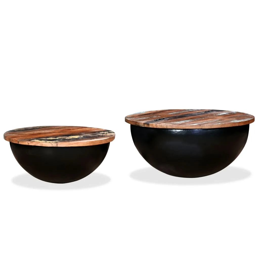 Tables basses de salon en bois massif noir pour décoration contemporaine