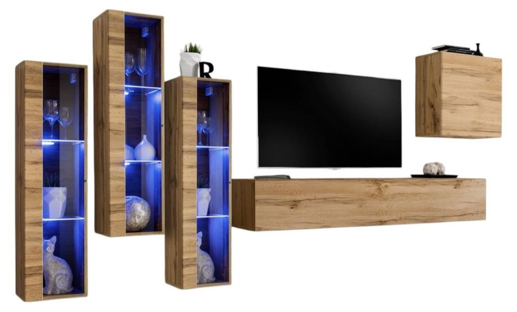 Meublorama AM-SWITCH 13-WT SW 13*5C/96KG, 5 Tür(en), Braun, Mitteldichte Faserplatte (MDF), 9 Schublade(n), 400 mm, 3300 mm