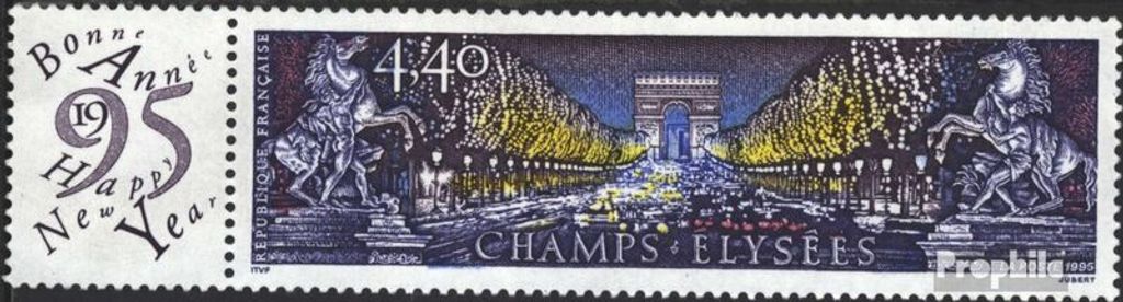 Briefmarken Frankreich 1994 Mi 3062Zf mit Zierfeld (kompl.Ausg.) postfrisch Champs-Elysées