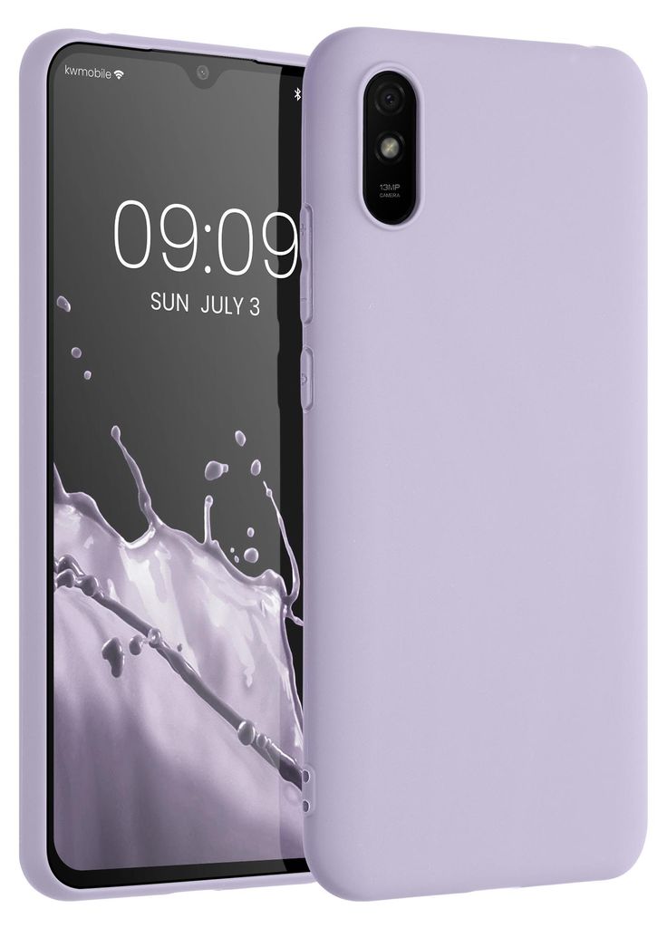 kwmobile Handyhülle für Xiaomi Redmi 9A / 9AT Hülle - TPU Case - Kabelloses Laden - Schutzhülle Cover in Lavendel