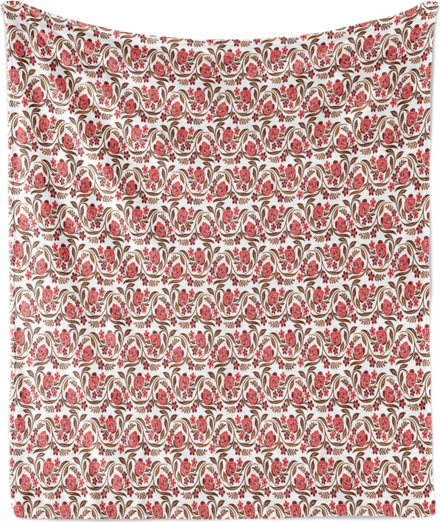 Coperta Vintage Rose ABAKUHAUS | Plaid Flanella Corallo 175x230