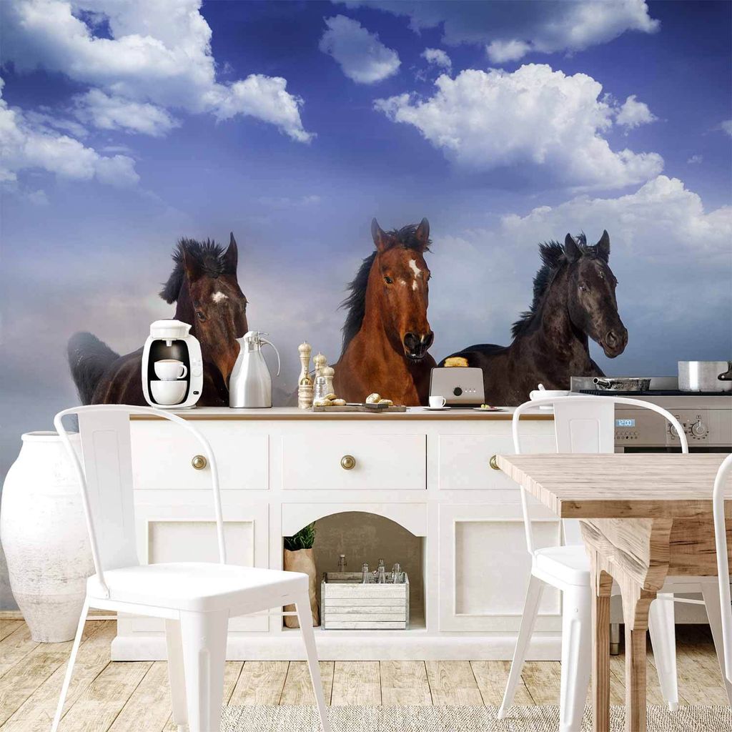Vlies Fototapete - Horses in the Snow 350x245 cm Tiere g-C-0078-a-a