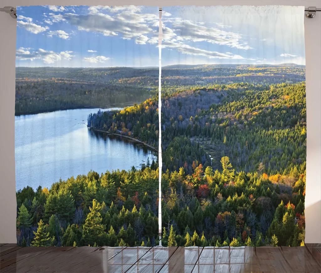 Rideau universel ABAKUHAUS anti vis-à-vis motif forêt pour salon