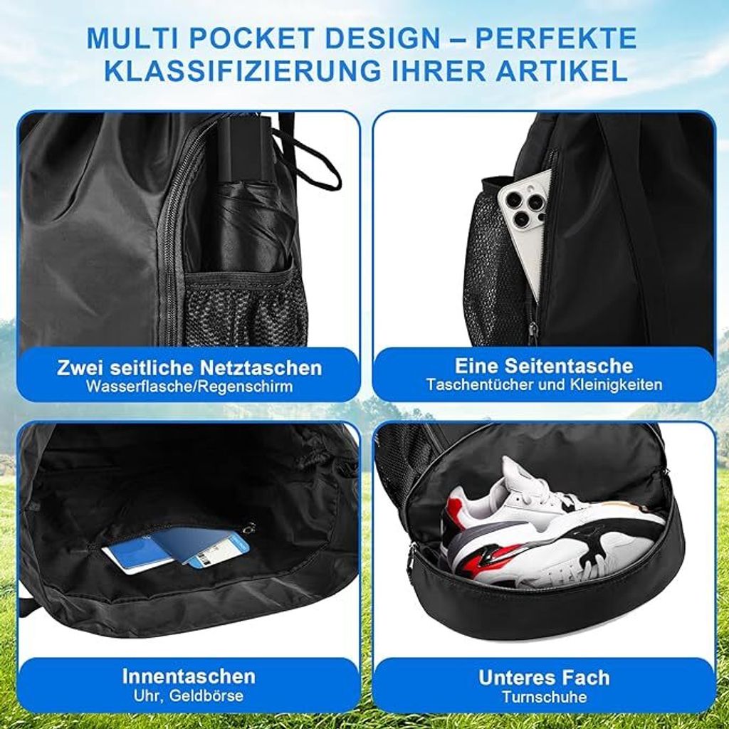 Turnbeutel, Sportbeutel, Fußball Tasche Große Kapazität Produktbild 3