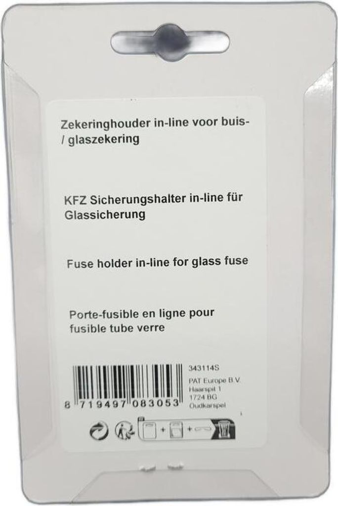 Sicherungshalter in Reihe für Glassicherung im Blister