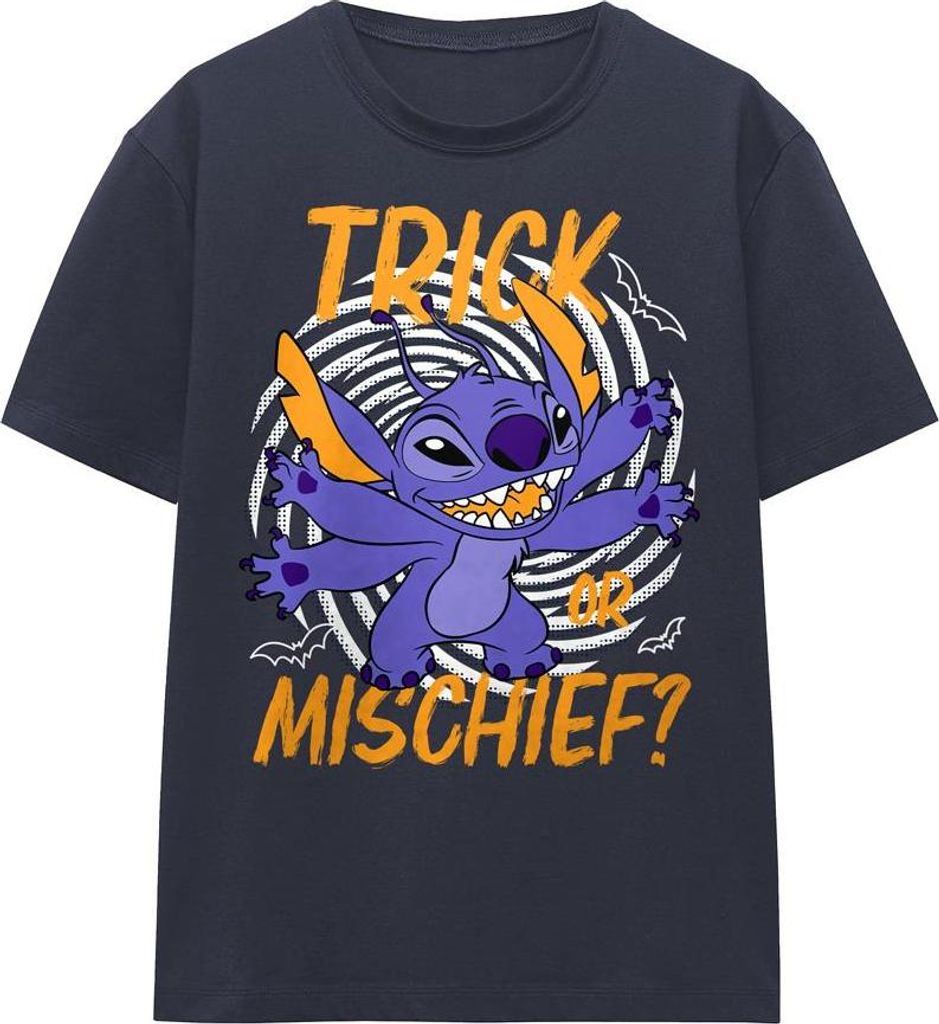 Lilo & Stitch - "Trick Or Mischief" T-Shirt für Damen TV25669 (S) (Marineblau)