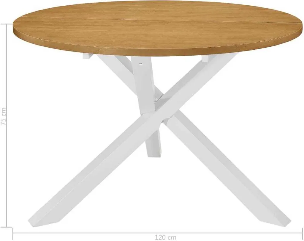 Petite table à manger blanche 120 cm stable et durable en bois MDF