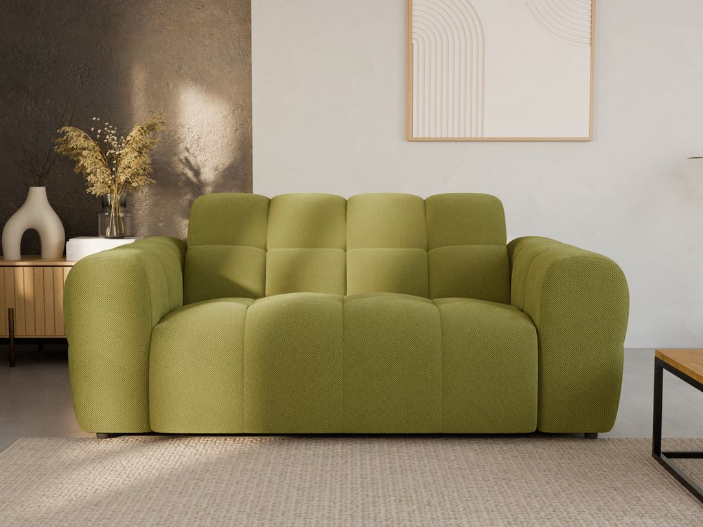 LetSit Sofa Andrea 2 Curio 2-Sitzer Sofa Couch Zierpolsterung Freistehendes Lounge Sofa Bequem zum Entspannen Für Wohnzimmer Wartezimmer Büro Grün