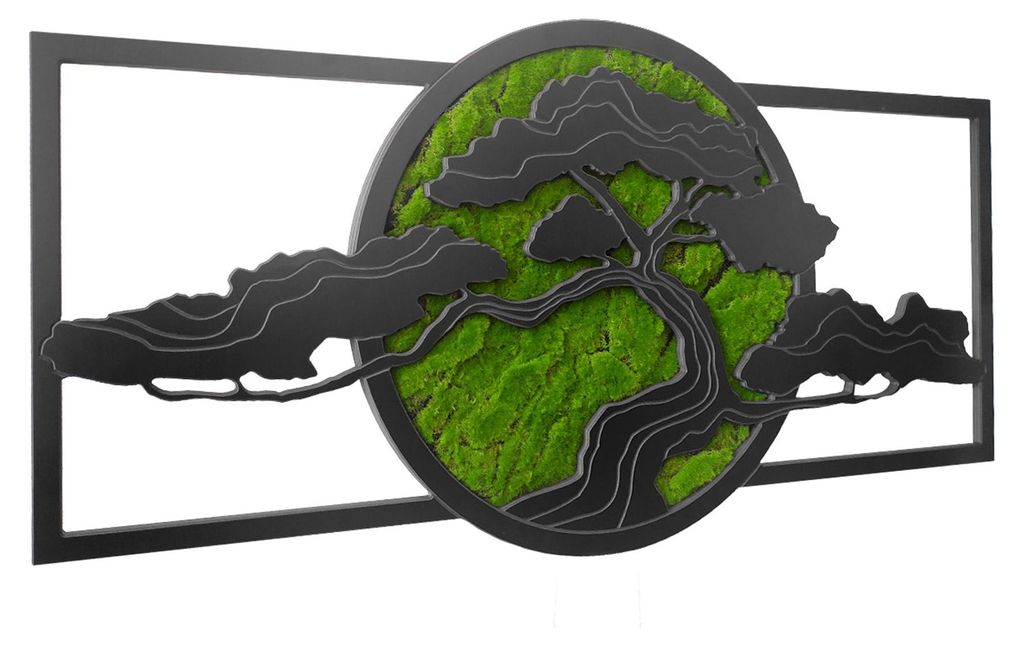 STYLER Wandbild 50x100 cm Bonsai 3D Pflanzenbild Moosbild Produktbild 
